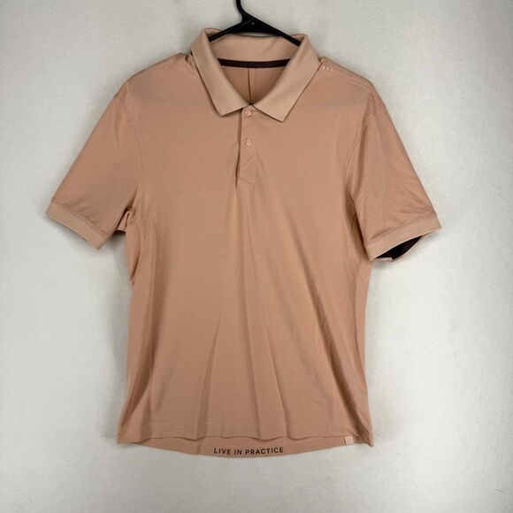Lululemon‎ Live In Practice Light Pink Short Sleeve Polo Mens Size S - Picture 1 of 10